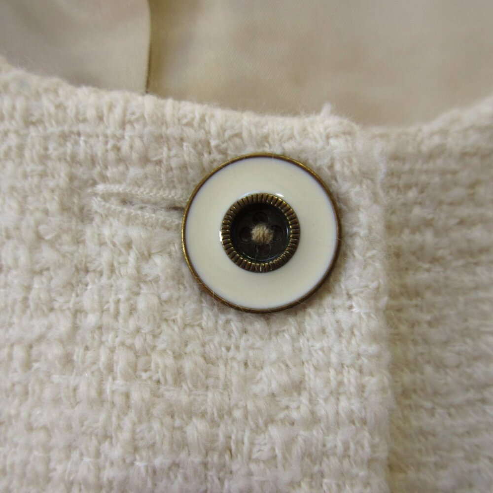 NWT J.Crew Lady Jacket in Ivory Maritime Tweed Collarless Wool Blend 12 - Picture 4 of 8